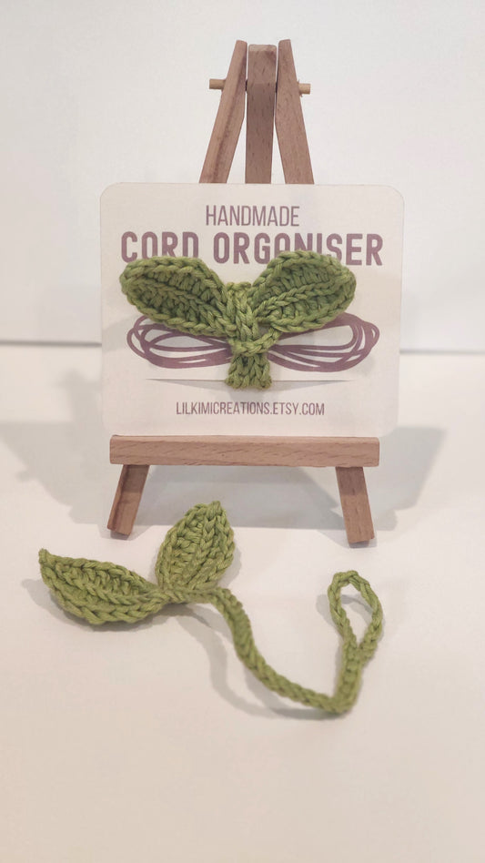 Crochet Leaf Sprout Cord Organiser