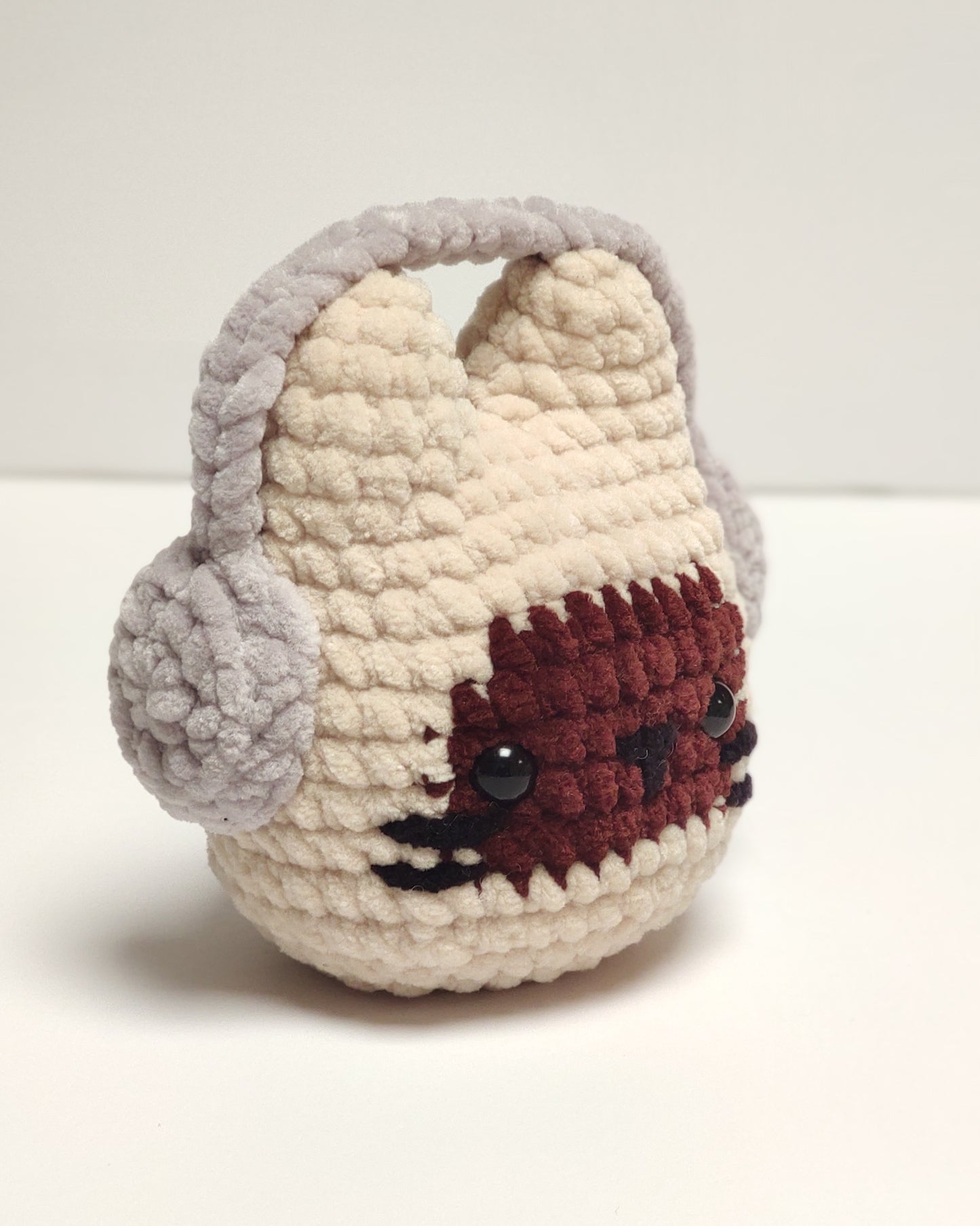 Crochet Cat with Headphones Plushie