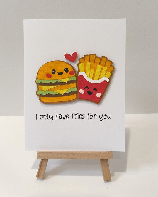 Handmade Burger & Fries Greeting Card